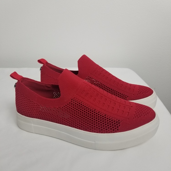 steve madden red slip on sneakers